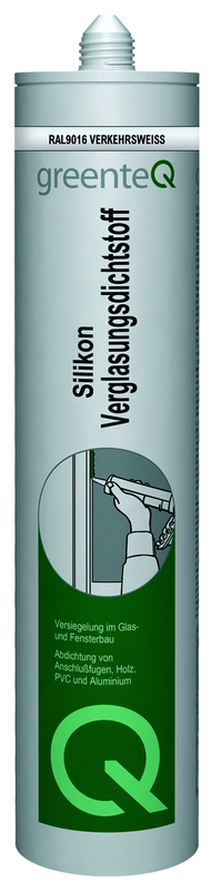 greenteQ Silikon Verglasungsdichtstoff 310ml RAL9016, VE12 greenteQ Silikon Verglasungsdichtstoff 310ml RAL9016, VE12