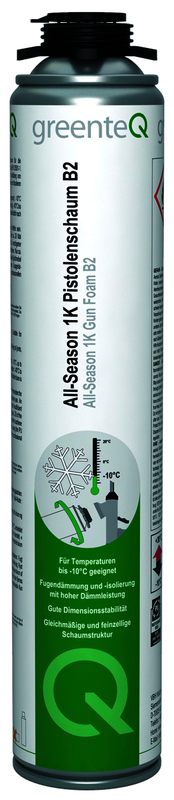 greenteQ All-Season 1K Pistolenschaum 750ml XXL, m. PDR D/GB, VE12